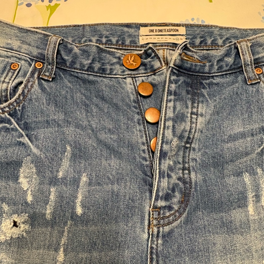 One Teaspoon Light Blue High Rise Jeans